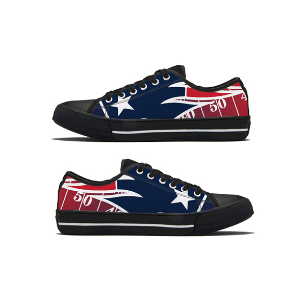 Women's New England Patriots Low Top Canvas Sneakers 001